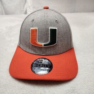 Miami Hurricanes New Era Hat Cap Strap Back Mens One Size Gray NCAA Football
